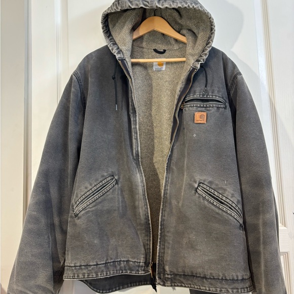 Carhartt Other - Carhartt Men's Sherpa Lined Sandstone Sierra Jacket Model
#J141 Charcoal